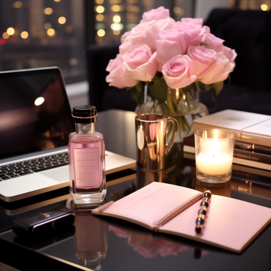 kash.p_Create_a_photo_with_feminine_office_desk_with_apple_comp_87898f5e-80eb-41c6-ba5a-2822e9578a30
